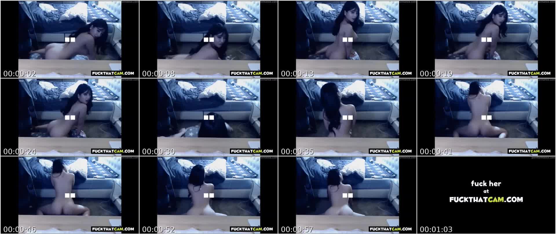 hot asian girl humps pillow