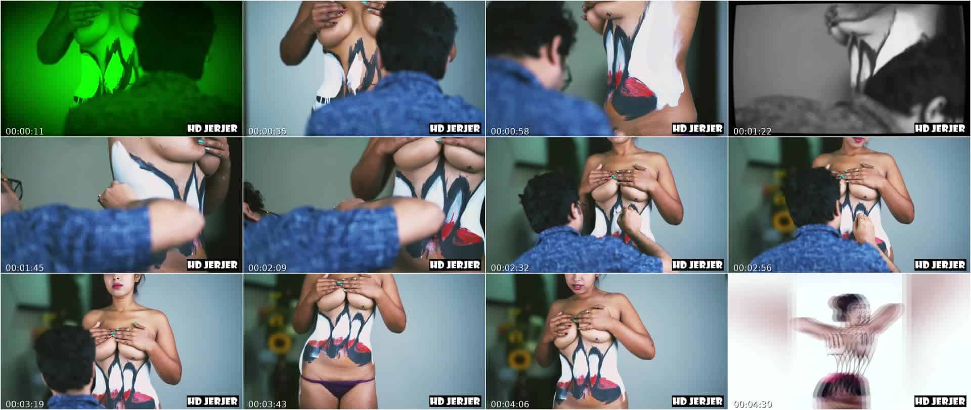 Neelam Saree Nude Body Painting Nipples Exposed