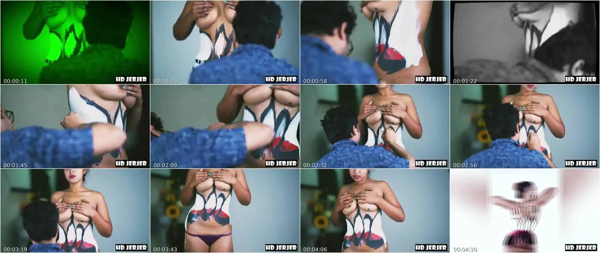 Neelam Saree Nude Body Painting Nipples Exposed
